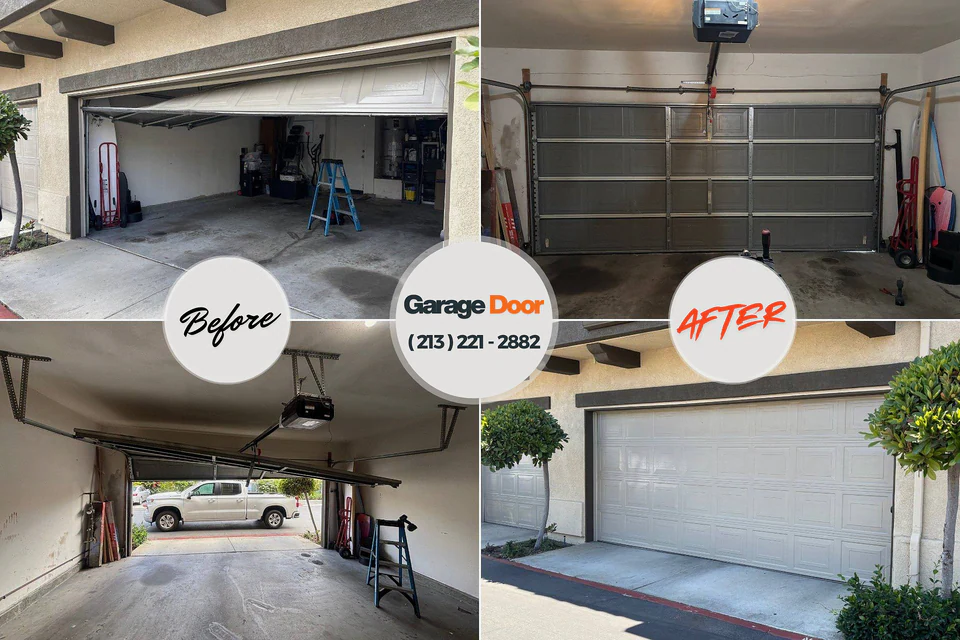 Before and after: garage door repair Edgard, LA